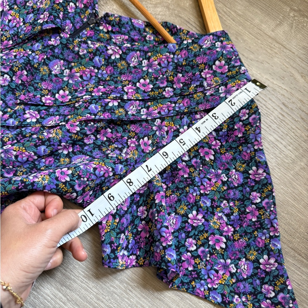 VINGTAGE- Karinstevens Floral Purple Dress- Petites size 6 - Picture 11 of 13
